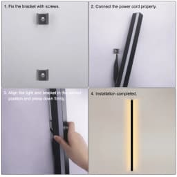 Nordic LED Lighting Wall Lamp IP65 Garden Aluminum Strip Wall Lamp Outdoor Waterproof Modern Strip 85-256v Outdoor Decoration