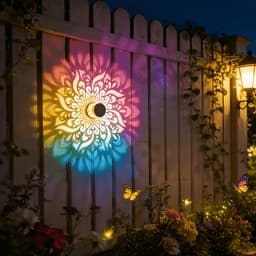 Solar Mandala Sunflower Projector Wall Light Outdoor Garden Decoration Landscape Light for Patio Garden Estate Porch Courtyard