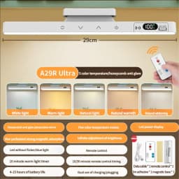Touch Table Lamp Magnetic Desk Lamp Bulit-in 2500mAh Battery for Reading Cabinet Mirror Bedside Rechargeable Night Lights