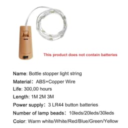 1/2/3M LED Wine Bottle Cork String Lights Holiday Decoration Garland Wine Bottle Fairy Light Christmas Copper Wire String Lights