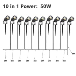 10-Pack Cable-Free LED Garden Decorative Lights 50W Safe Voltage 220V/110V/12V Waterproof Warm White Spot Lights for Lawn Lighti