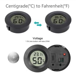 Round Digital LCD Thermometer For Car Indoor Room Cigar Wine Cabinet Digital Temperature Humidity Meter Pet Acrylic Box