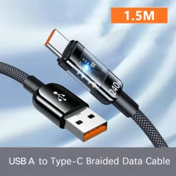 NNBILI 240W Nylon USB A to Type C Super Fast Charging Cable For Samsung S26 Huawei USB C to Type C For iPhone 17 16 Charger Cord