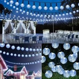 5M/6.5M Waterproof Solar Bubble Ball Light String Lights Outdoor Crystal Ball String Light GardenParty Decoration