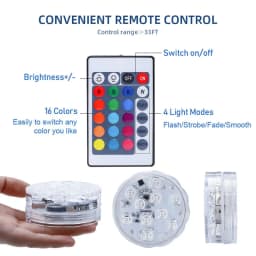 Multi Color Submersible LED Light Pool Lights IP68 Waterproof Underwater Night Lamp Vase Bowl Party Wedding Christmas Decoration