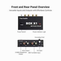 Fosi Audio Phono Preamp for Turntable Phonograph Preamplifier Mini Stereo Audio HiFi With Headphone Amplifier