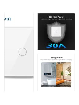Zemismart Zigbee 30A Water Heater Switch Work with Tuya EU Touch Boiler Switch Electric Light Switch High Power Alexa Google