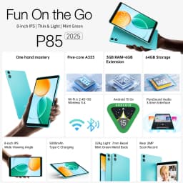 Teclast P85 Android 15 Tablet 8 Inch IPS 3+6GB RAM 64GB ROM A333 5-core Widevine L1 Wi-fi 6 Type-C 5000mAh Tablet PC Metal Body