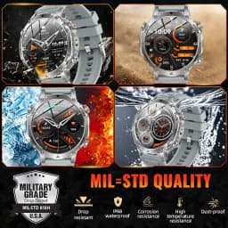 LIGE 2026 Military 1400mAh Battery Smart Watch Men Outdoor Flashlight IP68 Waterproof Heart Rate Bluetooth Call Sports Bracelets