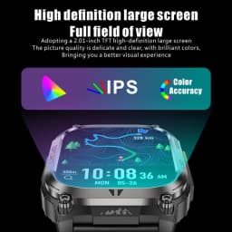 New Ciberer QX18 GPS Smart Watch Ultra-large 2.01''Display Built-in GPS Compass & Altimeter Health & Fitness Tracking Smartwatch