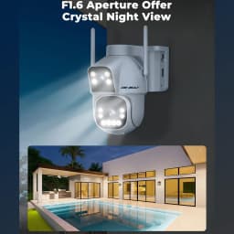 2.5K Outdoor Solar Security WIFI Camera AOV 24/7, Dual Motion Detection, with SIM, 15600mAh Night Vision for Patio/Garage GENBOL