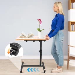 Mobile Laptop Table Adjustable 360° Rotation Computer Mobile Stand, Rolling Laptop Stand w/ Tilting Top 58-90cm