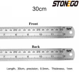 STONEGO Stainless Steel Ruler, 6, 8, 12, 16, 20 Inch Metal Rulers, With High Precision Graduation Line Double-Sided Scale