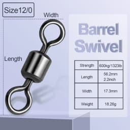 FishTrip Rolling Barrel Swivels 100Pack Fishing Swivels Saltwater Swivels Fishing Tackles Stainless Steel Swivels Black Nickel