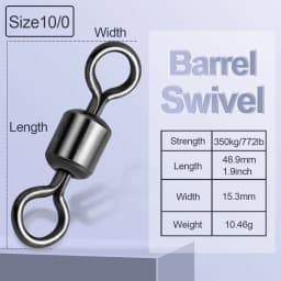 FishTrip Rolling Barrel Swivels 100Pack Fishing Swivels Saltwater Swivels Fishing Tackles Stainless Steel Swivels Black Nickel