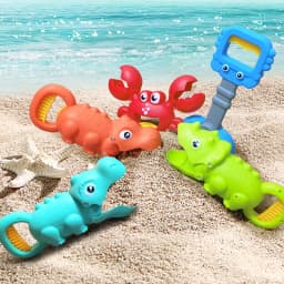 Children's Beach Toy, Lobster, Dinosaur Toy Clip, Male and Female Crab Foot Pliers, Robotic Arm, Beach Dredging Shovel Set