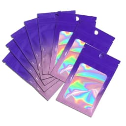 20-50pcs Thicken Ziplock Bags Holographic Laser Color Plastic Pouch For DIY Jewelry Retail Storage Pouch Zip Lock Bag NO Hole