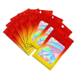 20-50pcs Thicken Ziplock Bags Holographic Laser Color Plastic Pouch For DIY Jewelry Retail Storage Pouch Zip Lock Bag NO Hole