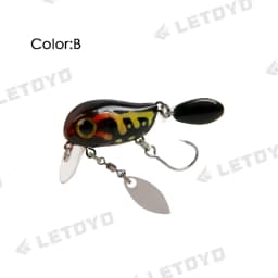 LETOYO Floating Micro Crankbaits 30mm2g Artificial Surface Wake Bait Crank Wobblers with spoon Fishing Lures for Trout Bass