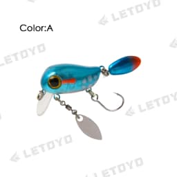 LETOYO Floating Micro Crankbaits 30mm2g Artificial Surface Wake Bait Crank Wobblers with spoon Fishing Lures for Trout Bass