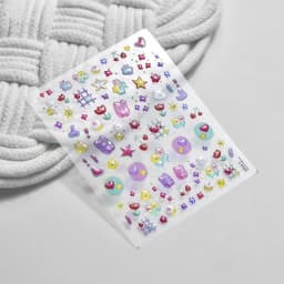 Line Flower Powder Blusher Love Heart High Quality Jelly Series Adhesive Nail Sticker Nail Art Decoration Decals Design T-2830