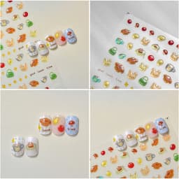 Line Flower Powder Blusher Love Heart High Quality Jelly Series Adhesive Nail Sticker Nail Art Decoration Decals Design T-2830