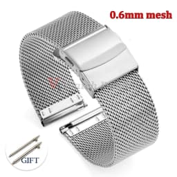 20mm 22mm 18mm Strap 0.6 1.0mm Mesh Milanese Watch Band for IWC for Rolex for Omega Stainless Steel Wristband for Seiko Bracelet