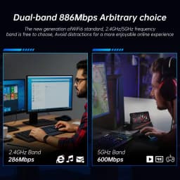 Fenvi AX900 WiFi 6 PCIe Wireless Adapter Dual Band 2.4G/5G Bluetooth 5.4 900Mbps Network Card for Desktop PC Gaming Win10/11