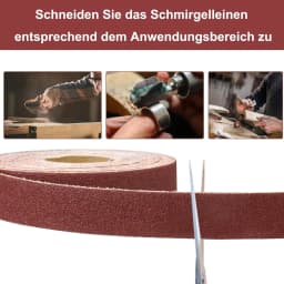 1inch Emery Cloth Rolls, Continuous Sandpaper (2m / 5m) Suitable for Wood Sanding, Metal Polishing, Car Detailing