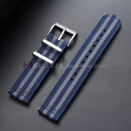 20mm 22mm Ribbed Nylon Strap for Omega for Seiko for Tudor Woven Canvas Fabric Watch Band Military Sport Quick Release Bracelets