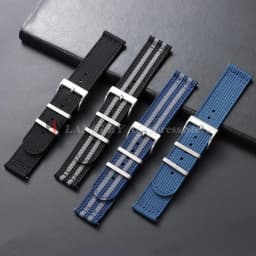 20mm 22mm Ribbed Nylon Strap for Omega for Seiko for Tudor Woven Canvas Fabric Watch Band Military Sport Quick Release Bracelets