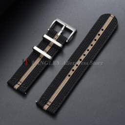 20mm 22mm Ribbed Nylon Strap for Omega for Seiko for Tudor Woven Canvas Fabric Watch Band Military Sport Quick Release Bracelets
