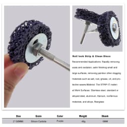 2/3/4 Inch Coral Stripe Disc 6mm Shank 1 Pcs Clean Poly Strip Wheel Disc Abrasive Angle Grinders Tool for Rust Paint Flaking