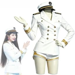 Women tyrant Cosplay Costume Korea White Sailor Navy Uniform Group Stage Performance Women Cos Costumes
