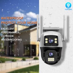 8MP 4G Sim Card Camera Dual Lens Dual Screen Wireless WiFi Outdoor Surveillance Cam Human Detect Security Protection PTZ IP Cam