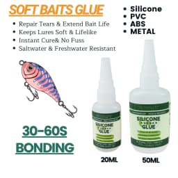 Fishing Soft Lure Silicone Glue Fast Bond Silicone PVC Soft Bait Metal Lead Strong Adhesive Waterproof Low Whitening Repair Glue