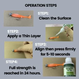 Fishing Soft Lure Silicone Glue Fast Bond Silicone PVC Soft Bait Metal Lead Strong Adhesive Waterproof Low Whitening Repair Glue