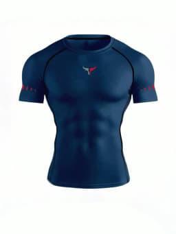 Men's Compression T-Shirt Quick Dry Breathable Elastic Gym Tee Multi Colors Available for All Seasons Running Fit Single Piece