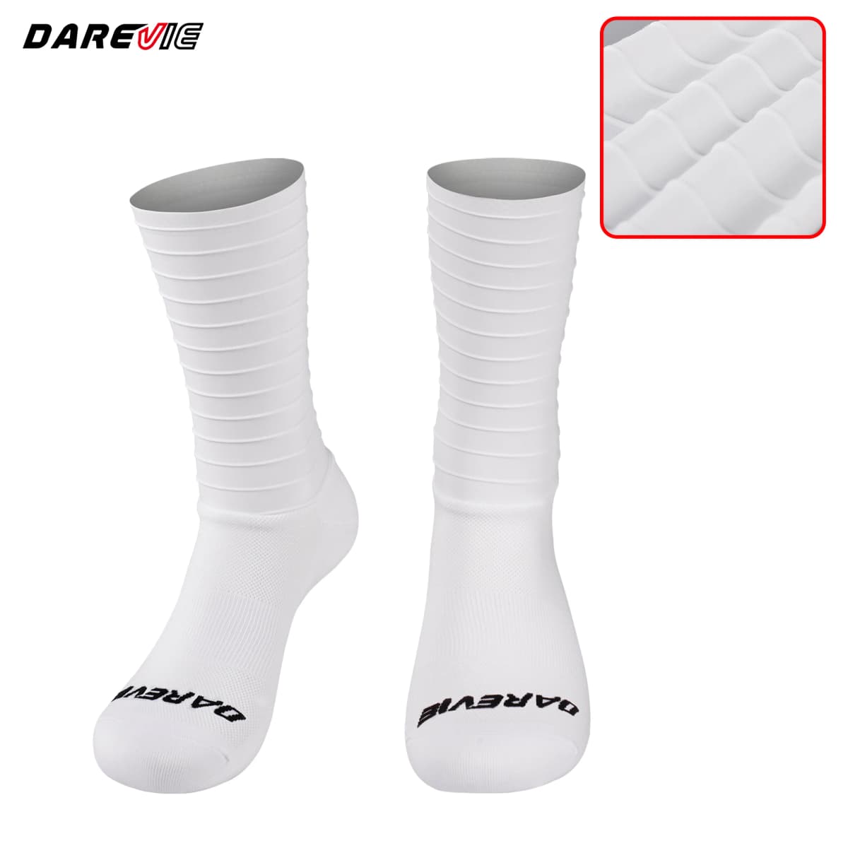 DAREVIE Cycling Socks Aero 2.0 Reduced Wind Resistance Men's Socks High Performance Moisture Wicking Anti Slip Men Cycling Socks