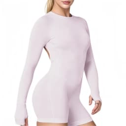 Seamless Long Sleeve One Piece Gym Jumpsuit Women Backless Slim Fit Elastic Shaping Pilates Yoga Fitness Workout Sports Bodysuit