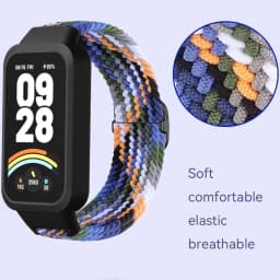 Braided solo loop Strap+Case for Redmi band 3 2 accessories Nylon Sport Adjustable bracelet correa for Xiaomi Miband 9 8 Active
