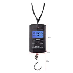 110lb/50kg Electronic Scale Blue Backlight LCD Display with Measuring Rule Tape Balance Digital Fishing Hanging Hook Scale Tool