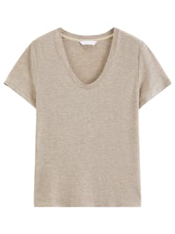 FSLE 2026 Summer Women's Soft Skin-Friendly Short Sleeve U-Neck & Round Neck Structured Shoulder Tee