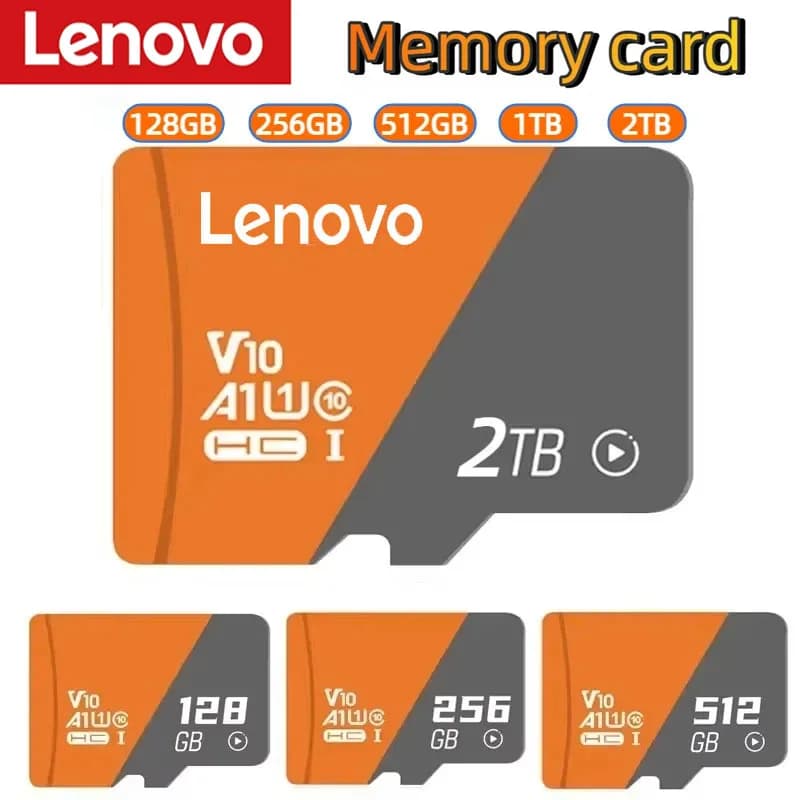 Lenovo 2TB TF SD Card Memory Card High Speed TF/SD 128GB 256GB 512GB 1TB Mini Memory Card Class 10 For Camera/Phone/Computer