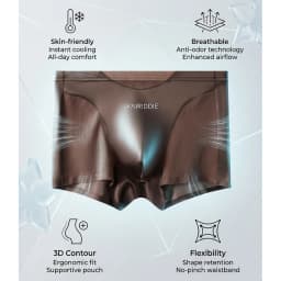 1/3PCS Luxury Satin-like Ice Silk Men Underwear Cool Breathable Double-side Mesh Men's Panties High Elastic Seamless Lingeries