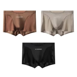 1/3PCS Luxury Satin-like Ice Silk Men Underwear Cool Breathable Double-side Mesh Men's Panties High Elastic Seamless Lingeries