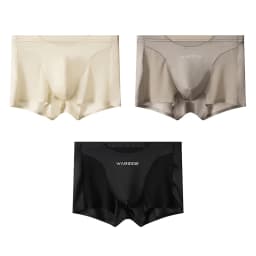 1/3PCS Luxury Satin-like Ice Silk Men Underwear Cool Breathable Double-side Mesh Men's Panties High Elastic Seamless Lingeries