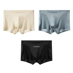 1/3PCS Luxury Satin-like Ice Silk Men Underwear Cool Breathable Double-side Mesh Men's Panties High Elastic Seamless Lingeries