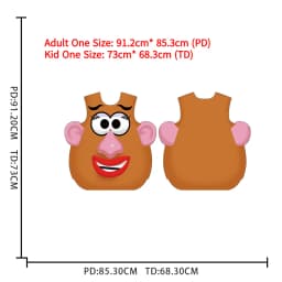 Funny Potato Head Costume Mr. and Mrs. Potato Head Matching Outfit Halloween Cosplay Tunic Couple Carnival Party Disguise Wear