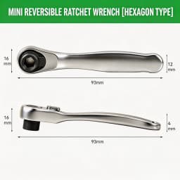 Mini Ratchet Wrench 1/4 Drive 72 Teeth Alloy Steel Socket Bit Holder for DIY Home Auto Motorcycle Bicycle Repair Hand Tools